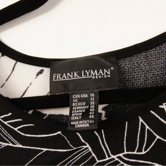 Frank Lyman Design Black and White Floral Top - Picture 3 of 3